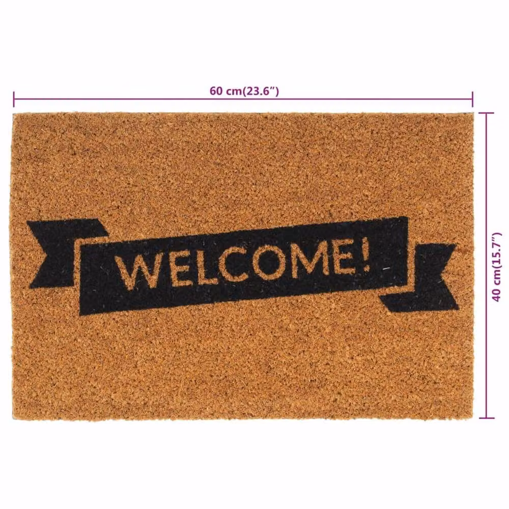 Berkfield Home Brown Coir and PVC Rectangular Door Mat, W: 60 cm, D: 40 cm – 3