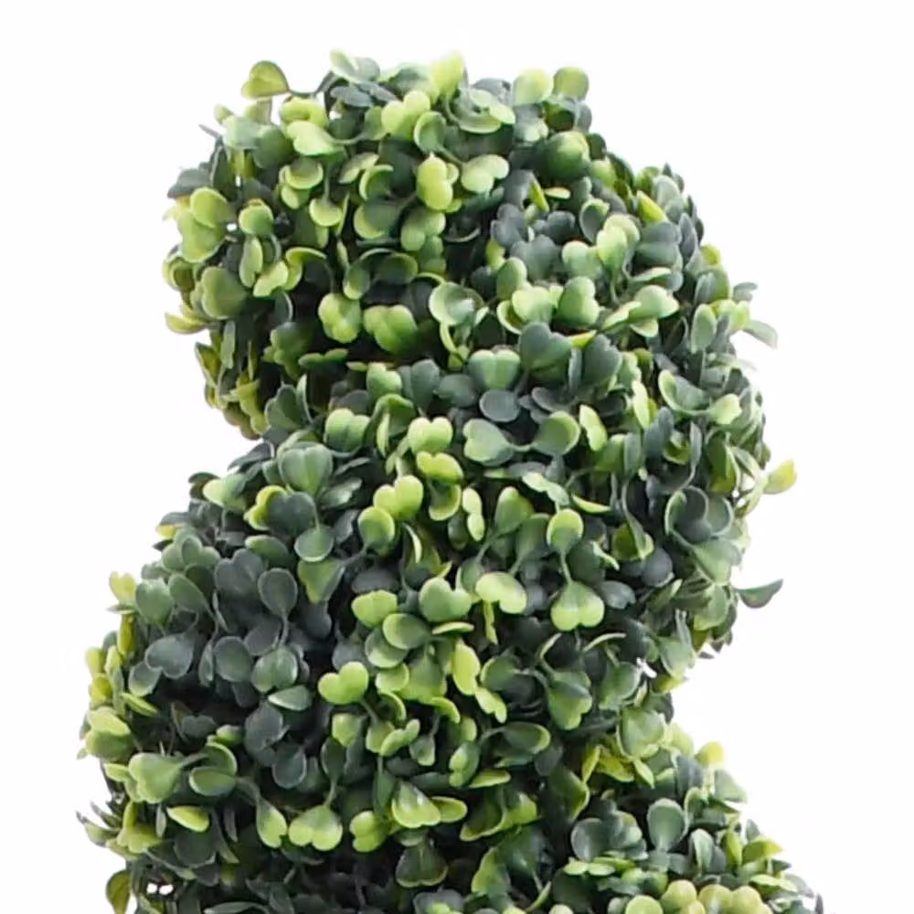 Berkfield Home Lush Artificial Boxwood Spiral Plant in Green with Pot, Height: 89 cm – 2