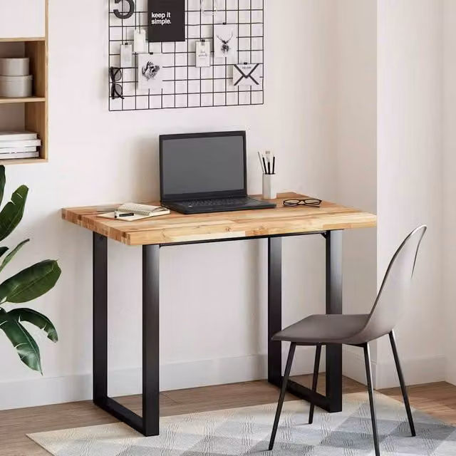 Berkfield Home Solid Wood Acacia Oil Finished Desk Top in Brown, W: 100 cm, D: 70 cm, H: 4 cm – 1