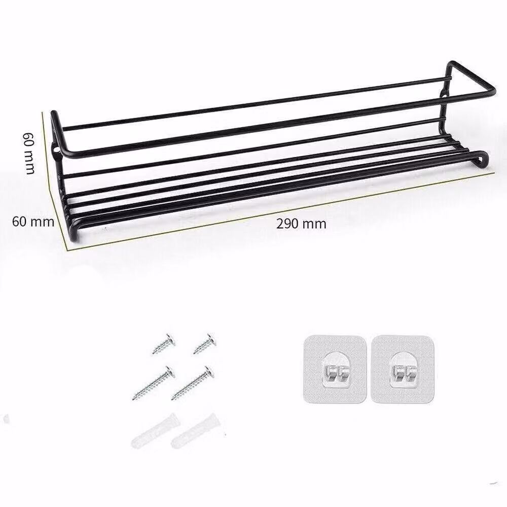 VOGREX Black Metal Wall Mount Spice Racks (Set of 2) – 2