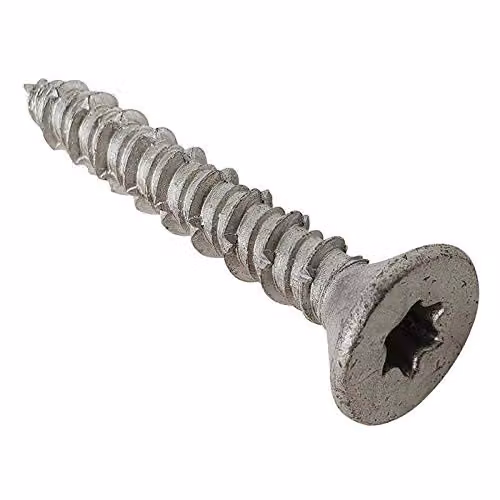 Forgefix Techfast Silver Concrete Masonry Screws with Torx Drive and Self-Countersinking, Box of 100, Diameter: 6.3 mm, Length: 45 mm