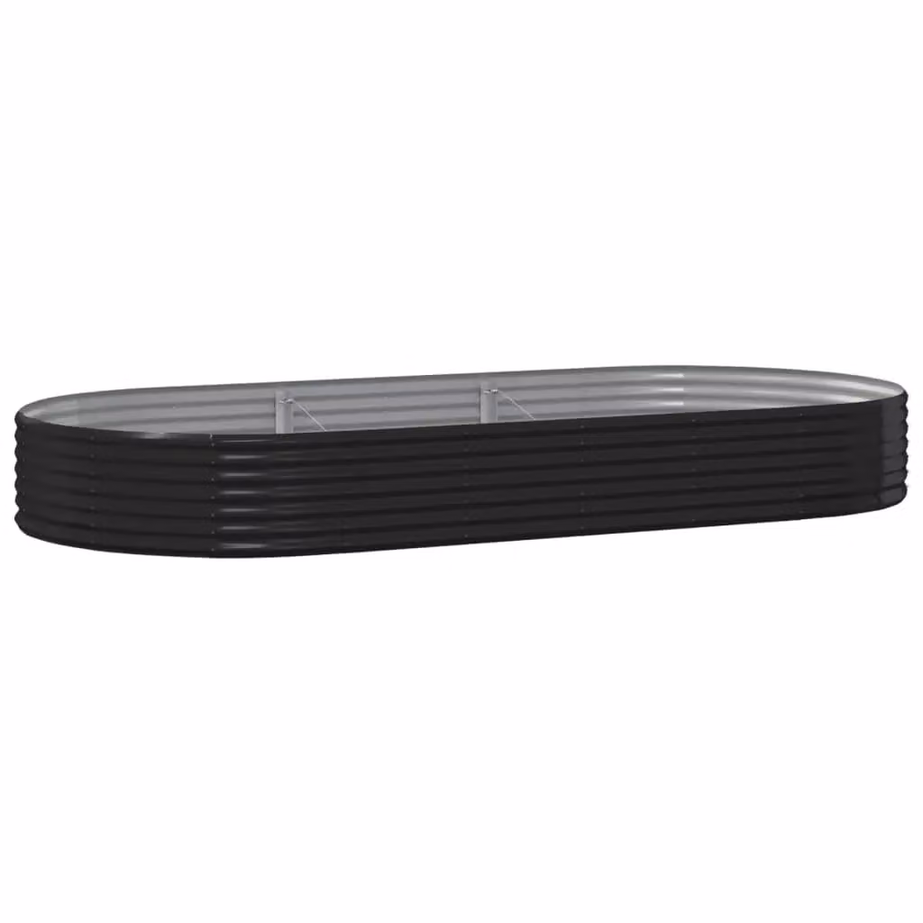 Berkfield Home Garden Powder-coated Steel Raised Bed in Anthracite Black, W: 296 cm, D: 140 cm, H: 36 cm – 2