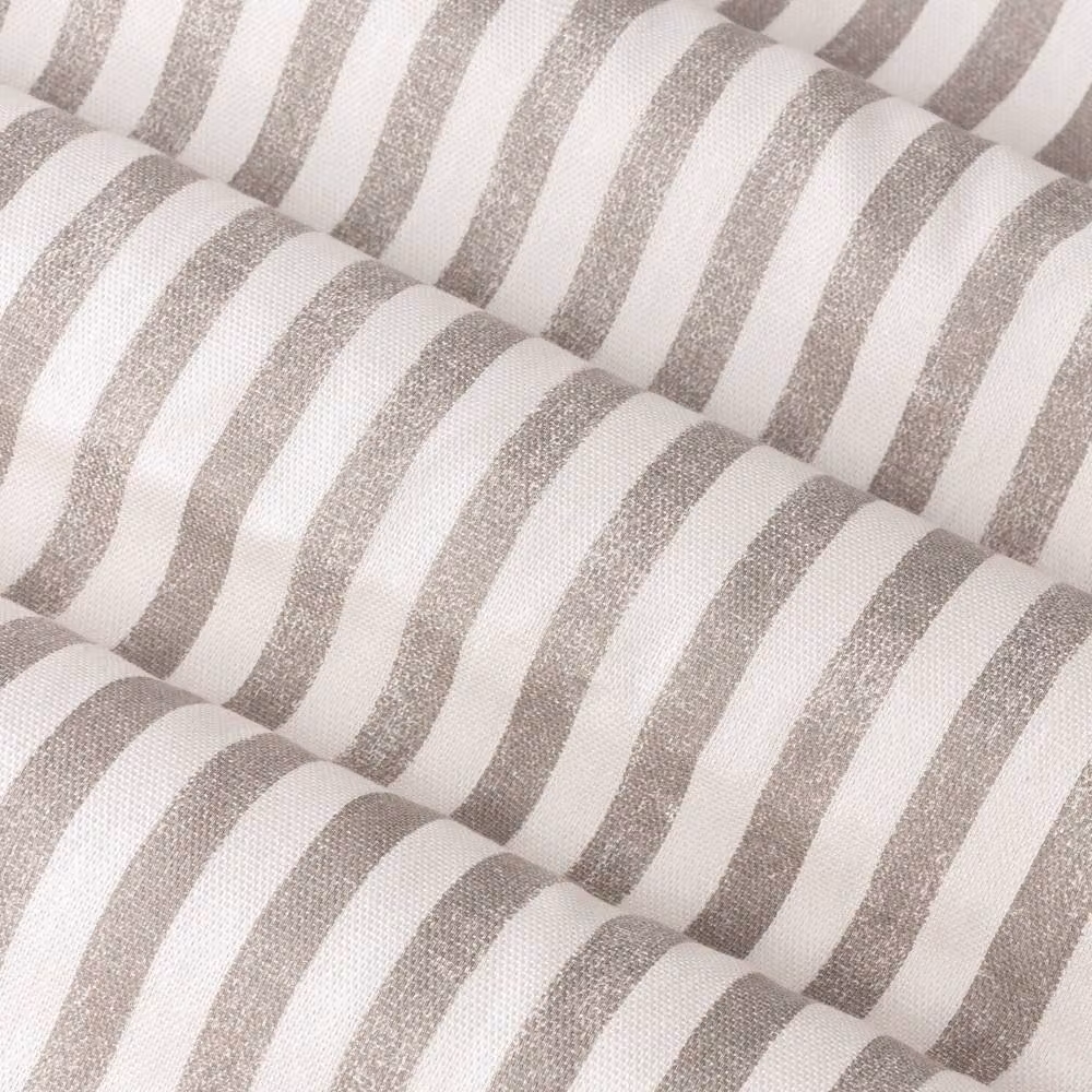 Yard Hebden Striped 100% Cotton Lined Eyelet Curtain Pair in Brown, Width: 229 cm, Drop: 229 cm – 2