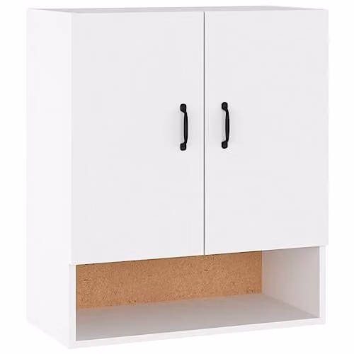 vidaXL Modern Wall Mounted Cabinet in White MDF with Hinged Doors and Internal Shelves W/D/H: 60 x 31 x 70 cm