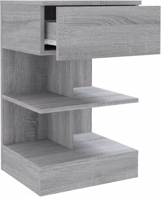 Berkfield Home Decorative Bedside Cabinet in Grey Sonoma, W/D/H: 40 x 35 x 65 cm