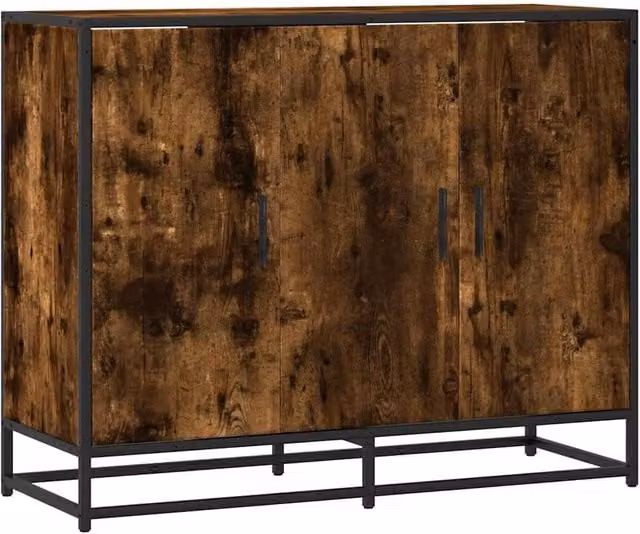 Berkfield Home Smoked Oak Sideboard in Brown, W/D/H: 94 x 35 x 76 cm – 1