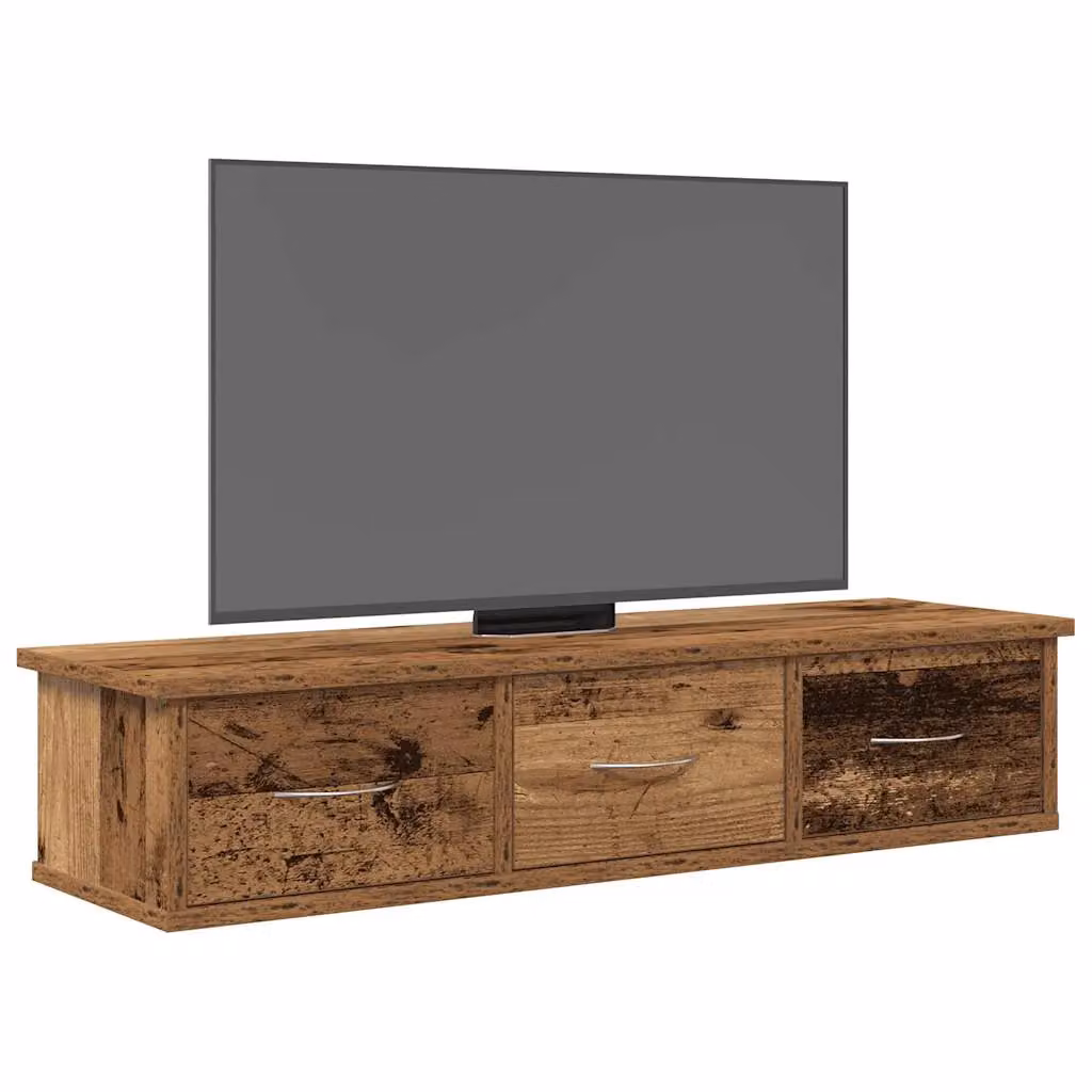 Berkfield Home Rustic Wall Cabinet in Brown Old Wood, W: 88 cm, D: 26 cm, H: 18.5 cm – 3