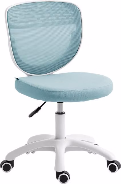 HOMCOM Blue Fabric Task Chair with Castors, W/D/H: 43 x 44 x 120 cm