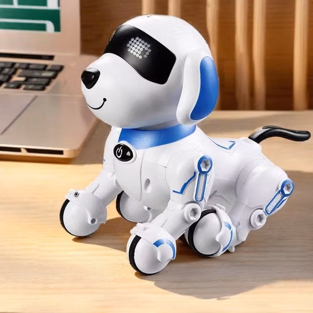 Livingandhome Remote Control Smart Pet Dog in Blue and White