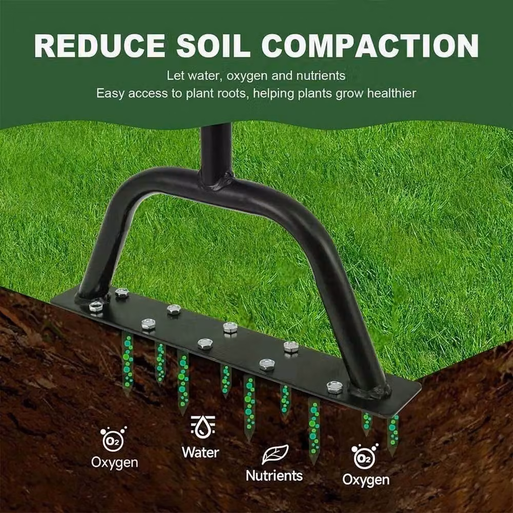 FLAVORA Manual Lawn Aerator in Black – 4