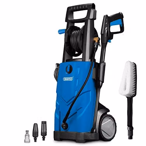 Draper 165Bar Electric High Powered Pressure Washer in Blue with 6m Hose – 1