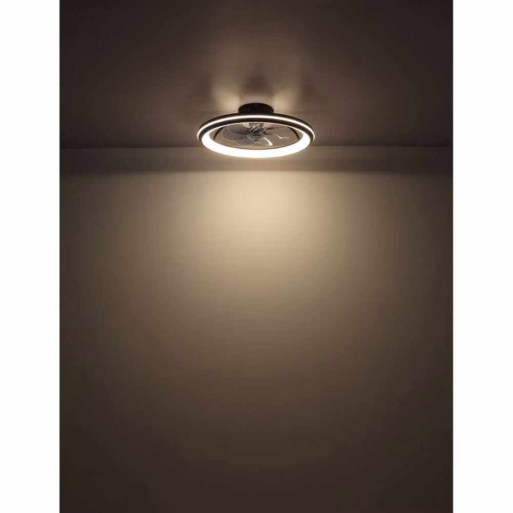 Netlighting Modern Black Aluminium LED Ceiling Fan and Light with Remote Control and Timer, W/D/H: 90 x 90 x 15 cm – 4