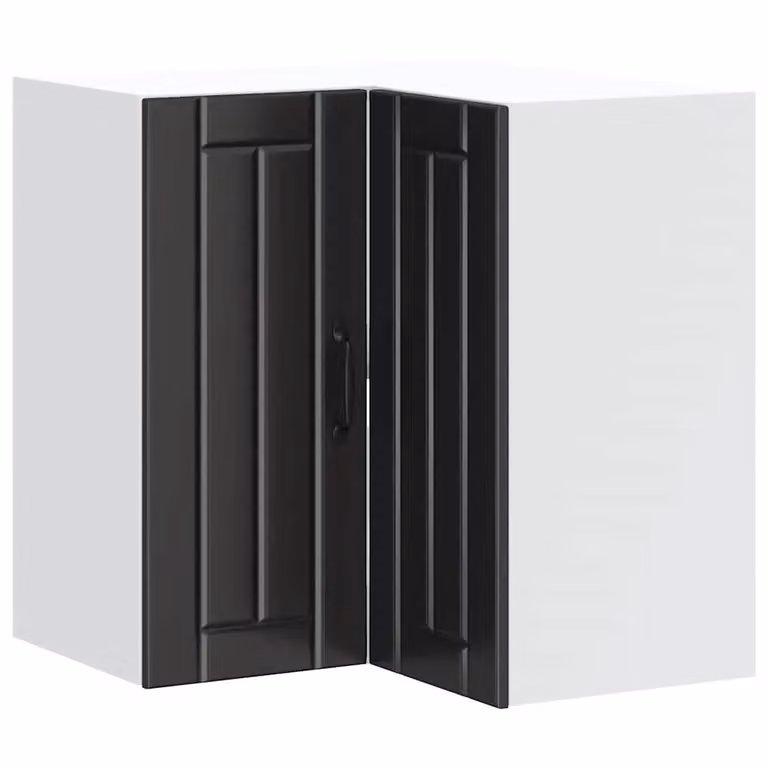 Berkfield Home Lucca Wall Mounted Kitchen Corner Cabinet in Matt Black MDF