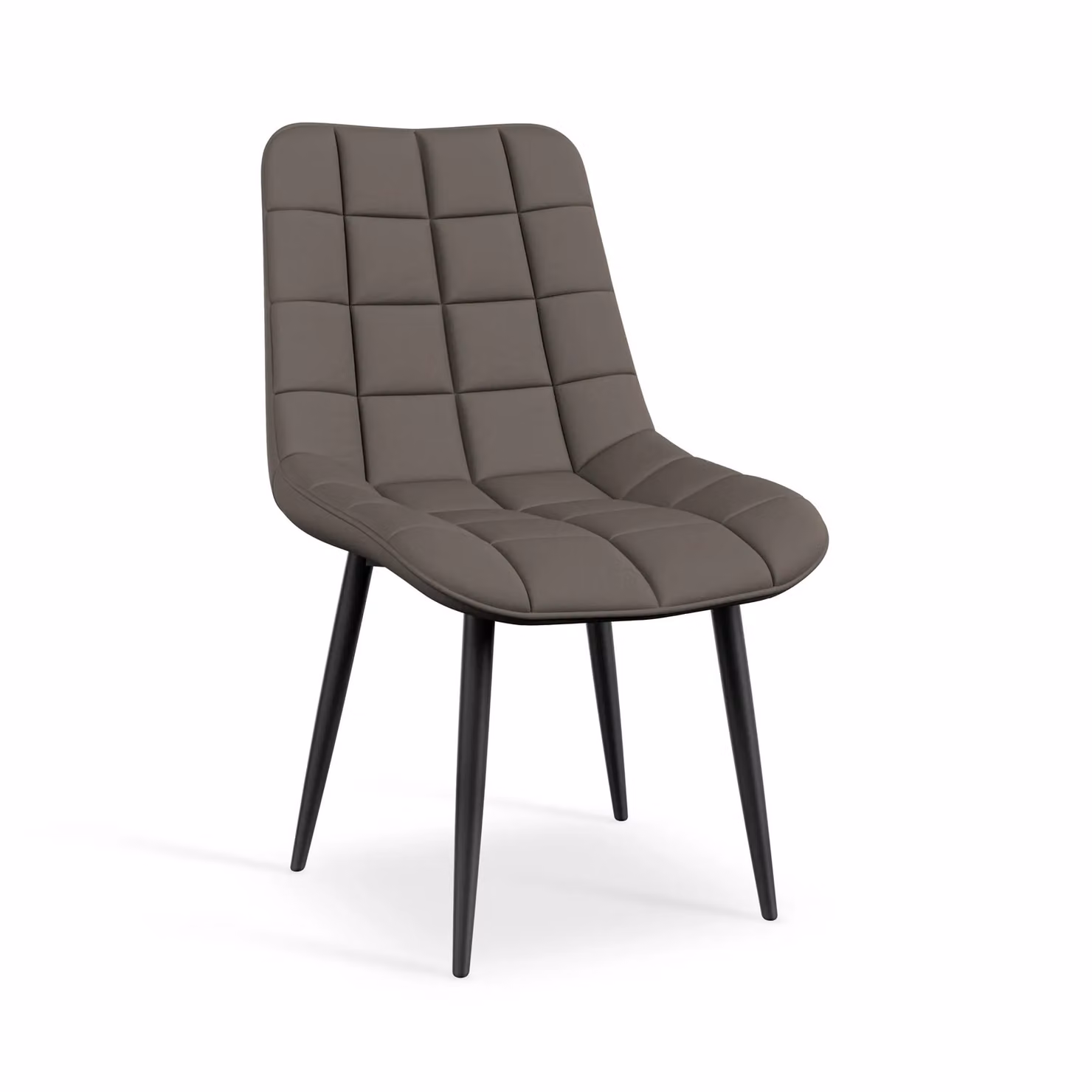 More4Homes Malvern Round Dining Table and 6 Nova Grey Faux Leather Chairs Set, Oak Top with Black Legs – 3
