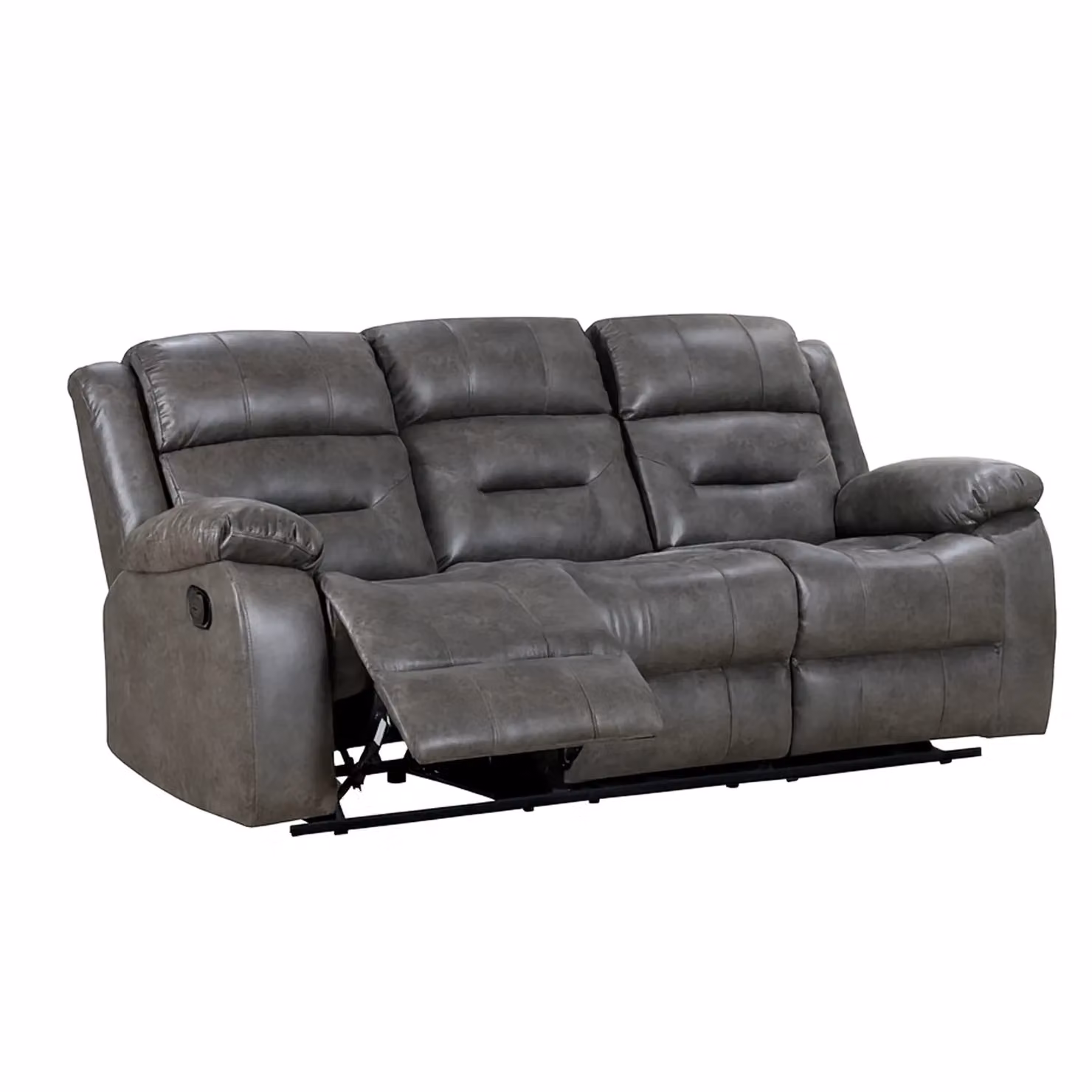 Furnishings For Less UK Monty Grey Fabric Manual Reclining 3 Seater Sofa – 2