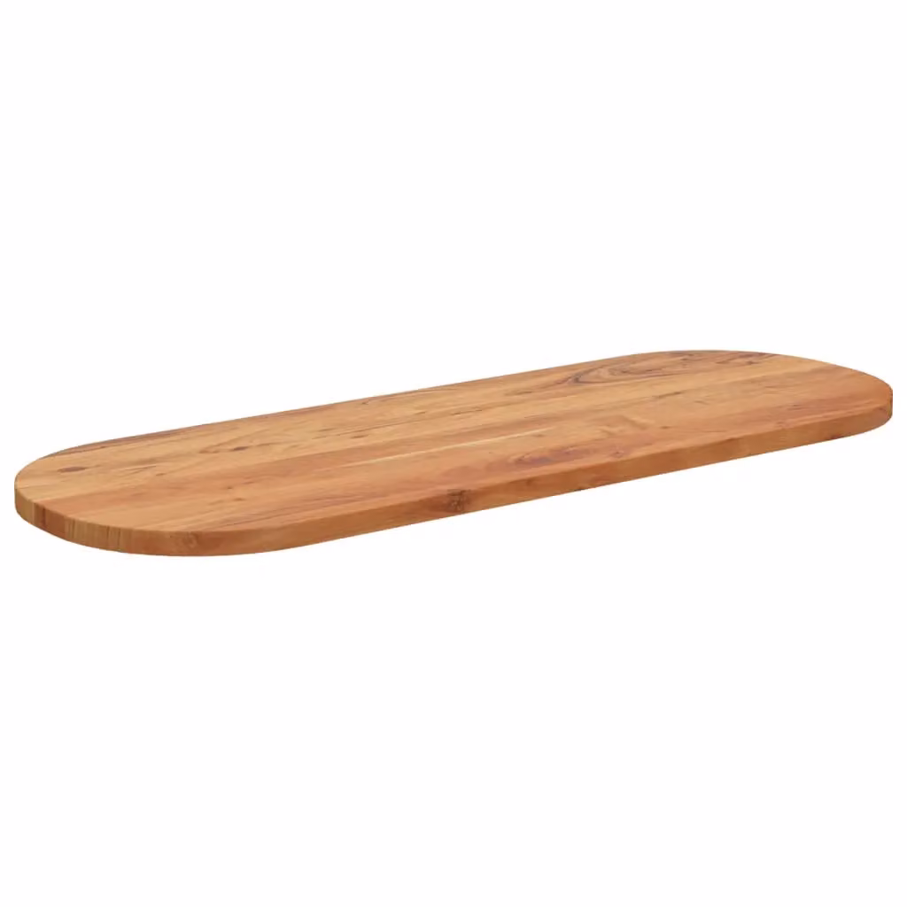 Berkfield Home Oval Solid Wood Acacia Table Top, Brown, W: 110 cm, D: 40 cm, H: 2.5 cm – 3