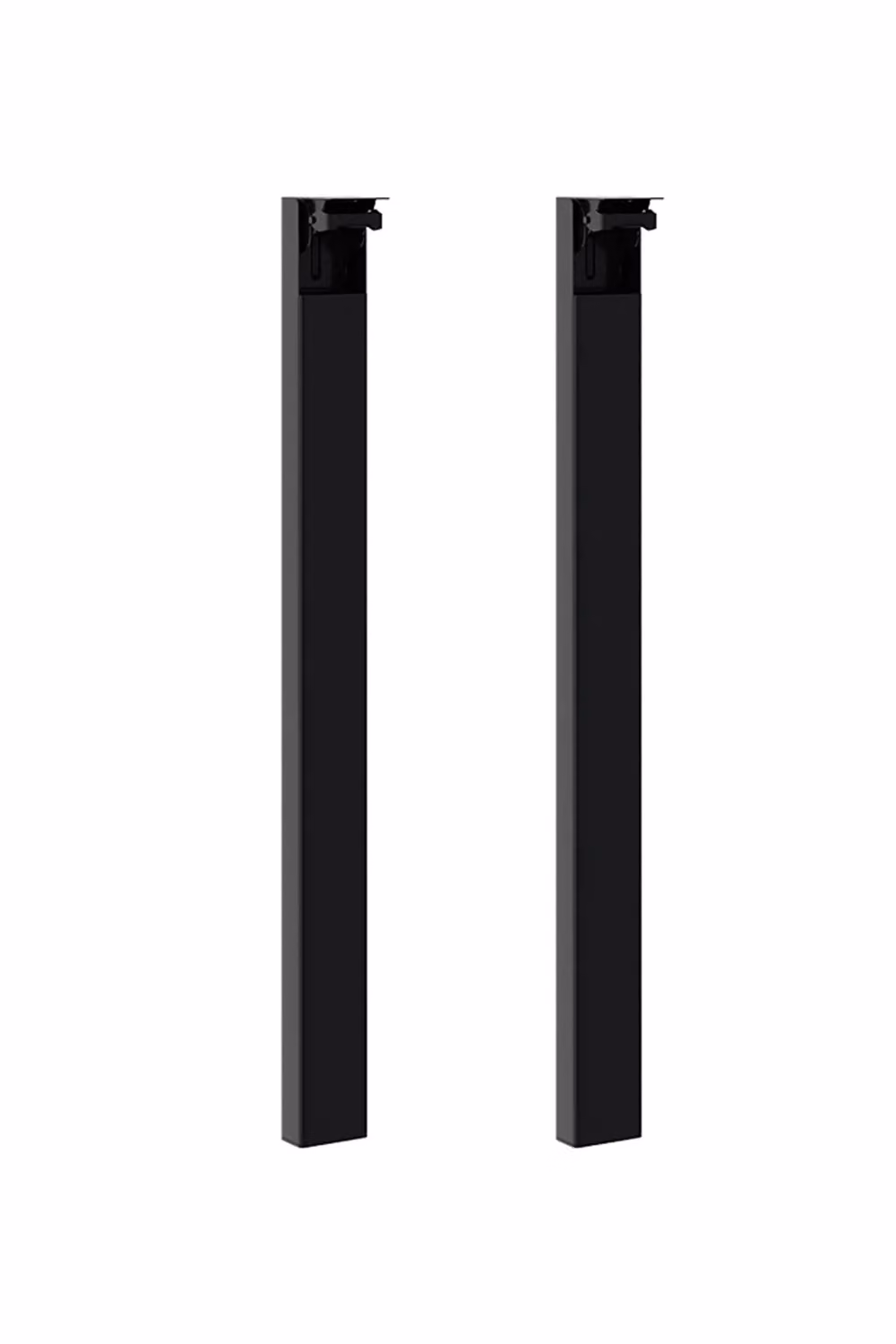 Living and Home 2-Piece Black Metal Folding Table Legs with Plastic Foot Pads, Height: 73 cm – 2