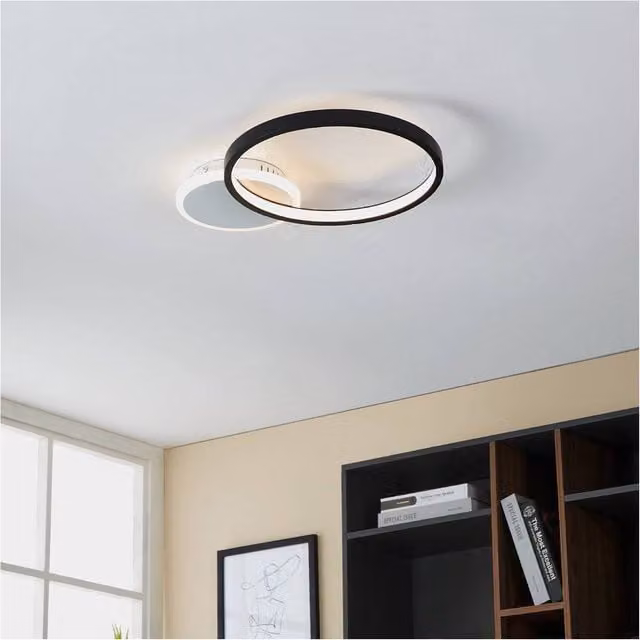 Loops Modern LED Ring Ceiling Light in Black and White – 1