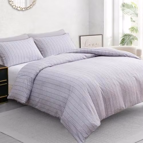 Pamposh Grey Reversible Brushed Microfibre King Size Duvet Cover Set with Pillowcases – 1
