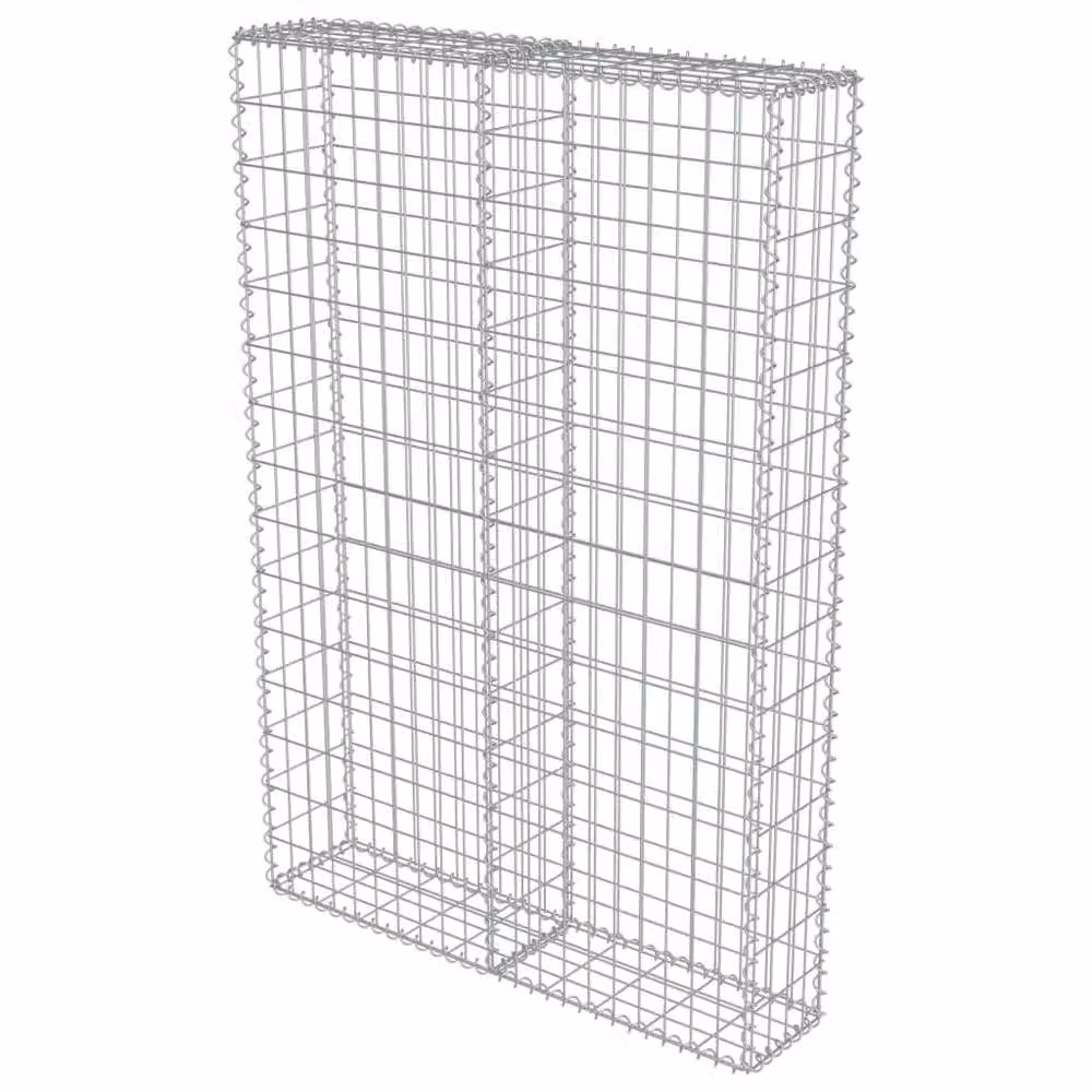 Berkfield Home Galvanised Steel Gabion Wall with Covers in Silver, W/D/H: 100 x 20 x 150 cm – 2