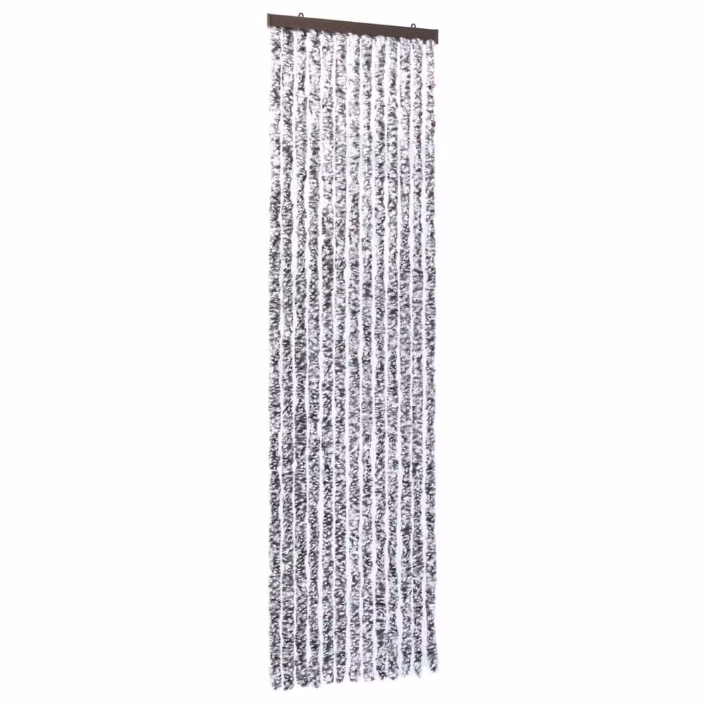 Berkfield Home Brown and Beige Striped Chenille Insect Curtain, W: 56 cm, H: 185 cm – 2