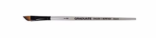 Daler-Rowney Graduate Multi-Technique Sword Brush with Synthetic Hair and Short Handle, 1/4in, Silver and Multicolour