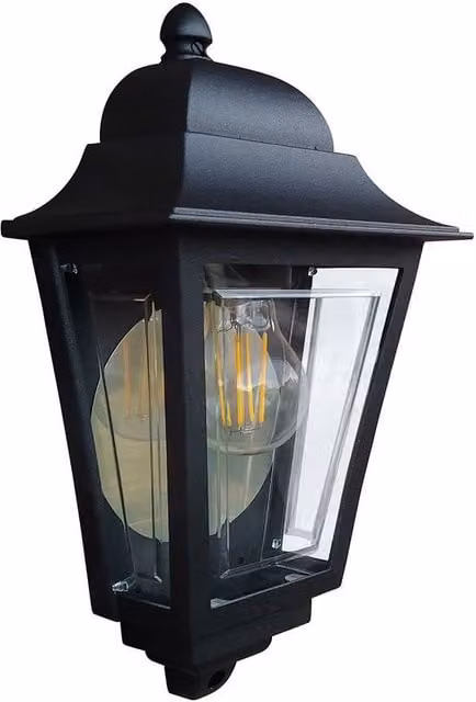 Netlighting Deco Lane Black IP44 Outdoor Wall Lantern with Transparent Glass