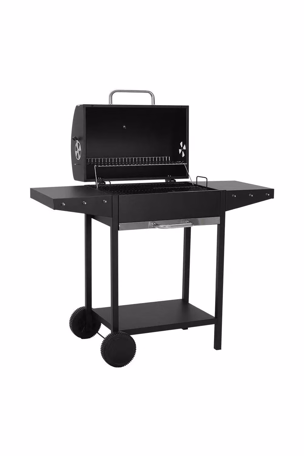 Garden Sanctuary Charcoal BBQ Grill with Side Table in Black Steel, W/D/H: 119 x 50 x 101 cm – 2