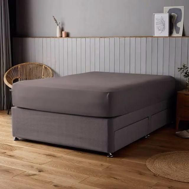 Silentnight Supersoft Fitted Sheet Double, White or Grey, W: 140 cm, D: 200 cm