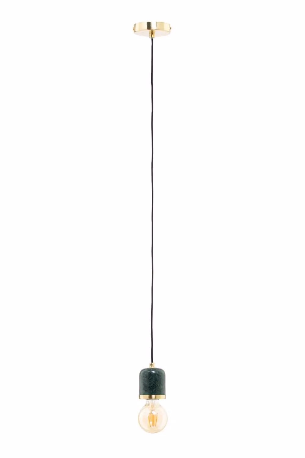 BHS Lighting Romano Green Marble and Brass Pendant Ceiling Light – 2