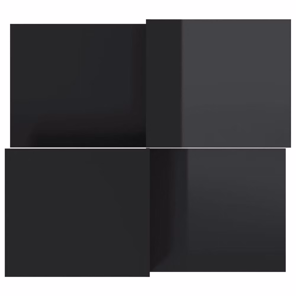 Berkfield Home Set of 2 Modern Black High Gloss Nesting Coffee Tables with Rectangular MDF Tops – 4