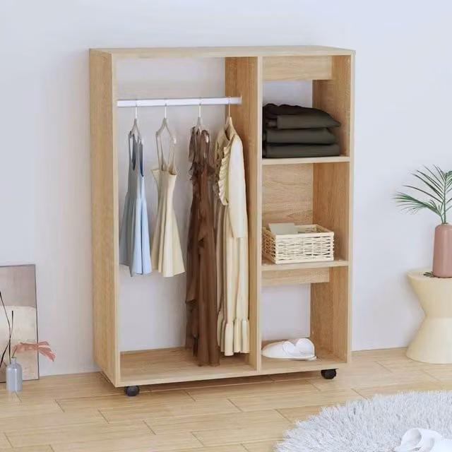 Berkfield Home Sonoma Oak Wardrobe in Brown, W/D/H: 80 x 40 x 110 cm