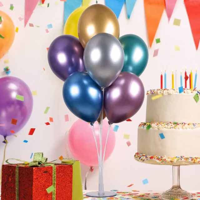 My Party Multicolour Metal Tabletop Balloon Stand for Birthdays and Anniversaries
