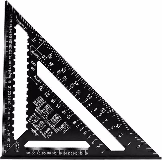 Nordara 12 inch Aluminium Roofing Speed Square in Black – 1