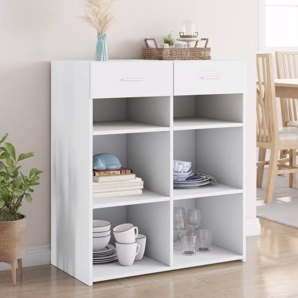 Berkfield Home White Sideboard in Matt MDF, W/D/H: 80 x 42.5 x 93 cm – 2