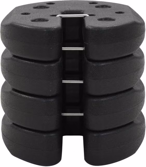Berkfield Home Gazebo and Parasol Weight Plates, 4 Pieces, Black, Concrete, 220 x 50 mm