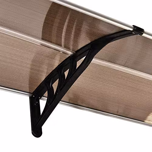 Outsunny Transparent Curved Window and Door Canopy, Polycarbonate and Aluminium Outdoor Awning for Patio and Porch, W: 80 cm, D: 200 cm – 4