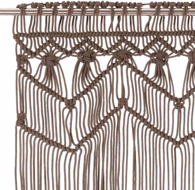 Berkfield Home Boho Macrame Curtain in Beige, W: 140 cm, H: 240 cm