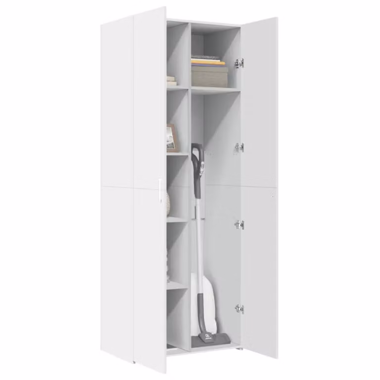Berkfield Home Modern White Highboard in MDF, W/D/H: 70 x 42.5 x 185 cm