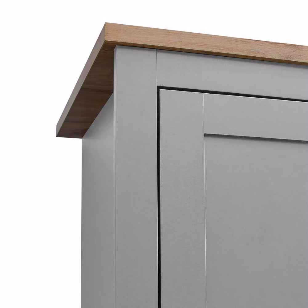 Timber Art Design Lisbon 2 Door 2 Drawer Wardrobe in Grey, H 181 x W 79 x D 52 cm – 4