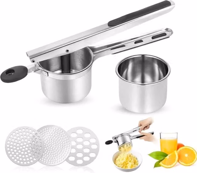 Nordara Stainless Steel Potato Ricer Masher in Silver