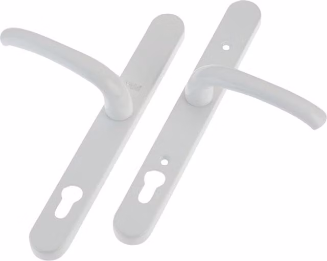 Yale White PVC Retro Door Handle Long Backplate Set