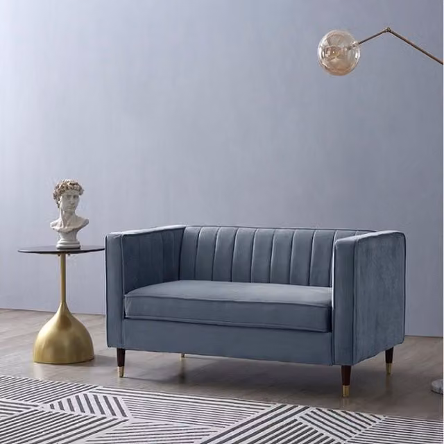 Home Detail Thomas 2 Seater Grey Velvet Sofa