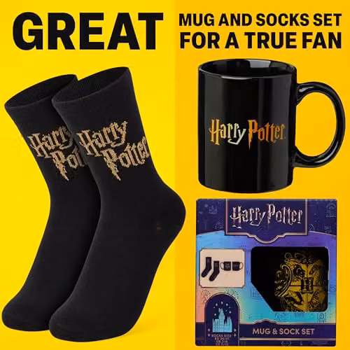 Get Trend Harry Potter Ceramic Mug and Crew Socks Gift Set in Black – 7
