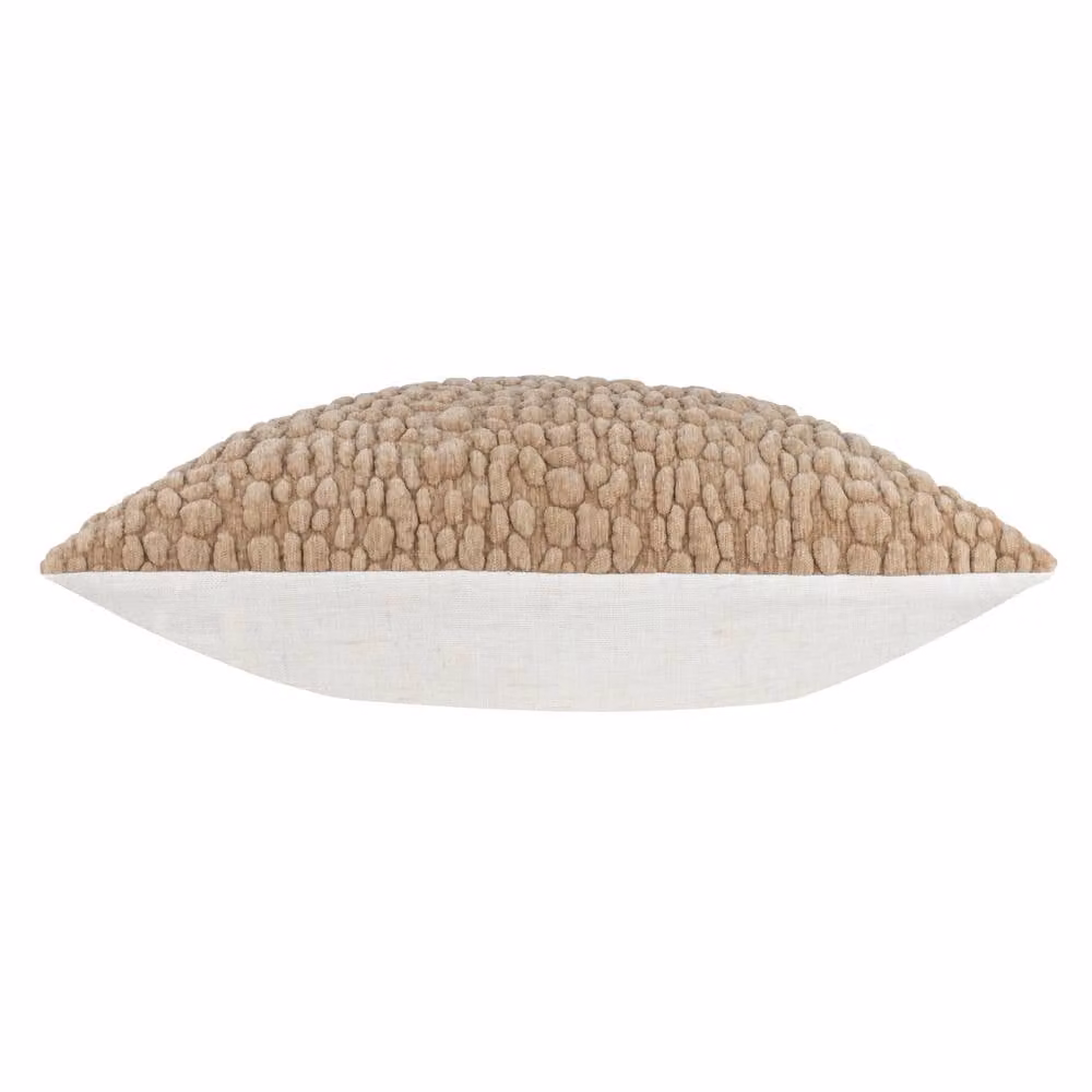 Riva Home Beige Chenille and Linen Square Cushion, W/D/H: 45 x 45 x 45 cm – 2