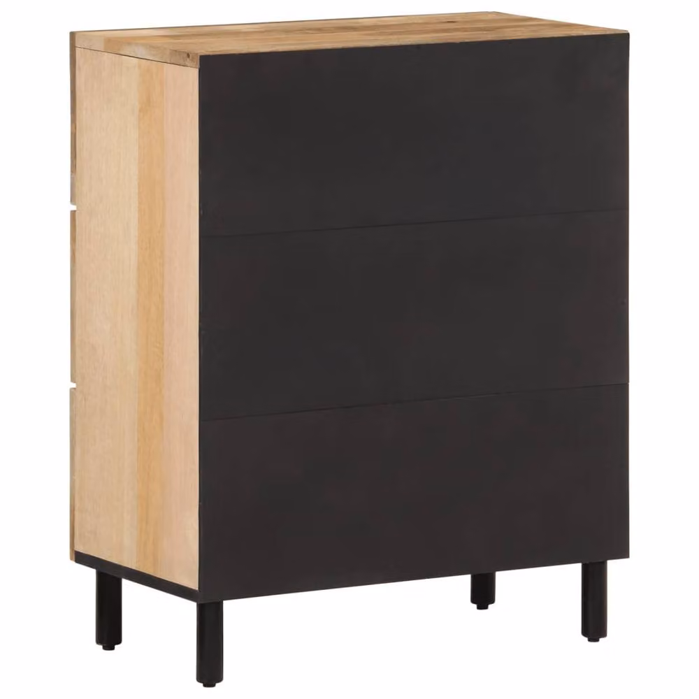 Berkfield Home Set of 2 Mango Wood Side Cabinets in Brown, W/D/H: 60 x 33 x 75 cm – 3
