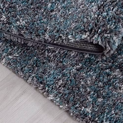 Bravich Blue Abstract Modern Blended Shaggy Rug, W: 80 cm, L: 150 cm – 3