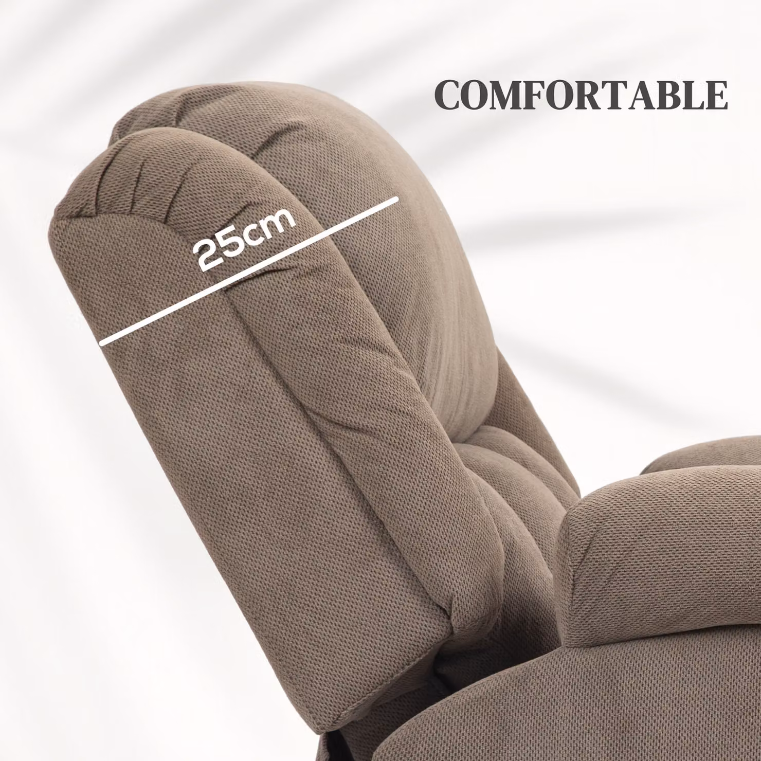 HOMCOM Electric Riser Recliner Armchair with 8 Vibration Massage Functions, Lumbar Heater and USB Port, Light Brown – 6