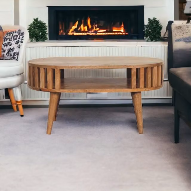 Artisan Furniture Ariella Mango Wood Coffee Table in Beige and Brown