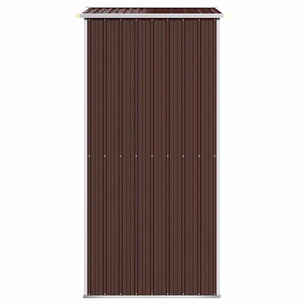 Berkfield Home Garden Shed in Dark Brown, Galvanised Steel with Sliding Doors and Side Vent, W/D/H: 192 x 108 x 223 cm – 4